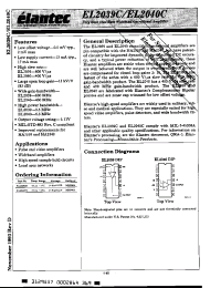 Datasheet EL2040CN manufacturer Elantec